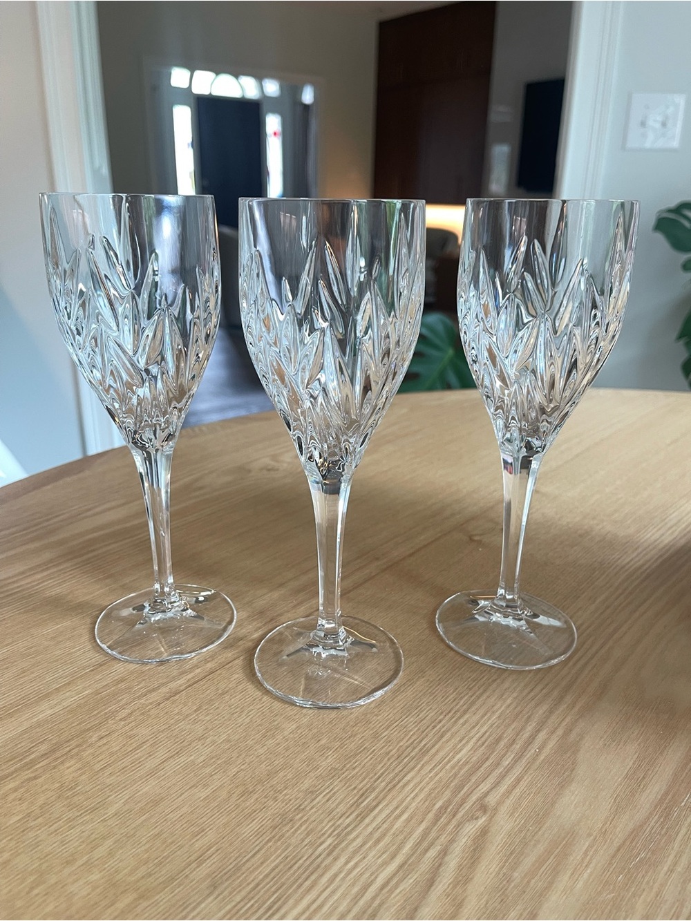 Gorham Crystal Star Blossom Water Goblets (Set of 3)